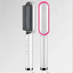 New Hair Straightener Hot Comb Anti-scalding Ceramic Hair Curler Multi-speed Electric Straightening Comb Curling Iron Hairbrush - BORCELLE