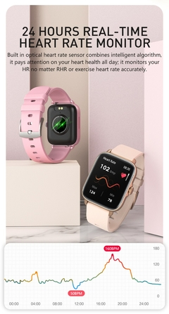 Relógio inteligente com carregamento sem fio Bluetooth chamada 28 modos esportivos relógio fitness à prova d'água para homens mulheres monitor de freqüência cardíaca - BORCELLE