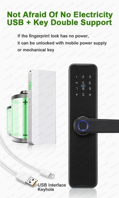 RAYKUBE Biometric Fingerprint Door Lock K7 Pro+ Black Smart Lock Tuya App Remote Unlocking Keyless Lock Electronic Door Lock