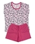 Pijama Manga Curta Vaquinha Rosa Claro e Pink - Menina