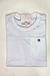 Camiseta Gola Careca com Recorte e Bolso Branca
