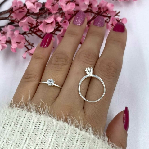 Anel Solitário Zircônia