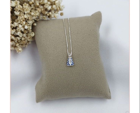 Colar Nsa. Sra. Aparecida Zircônia Azul (P)