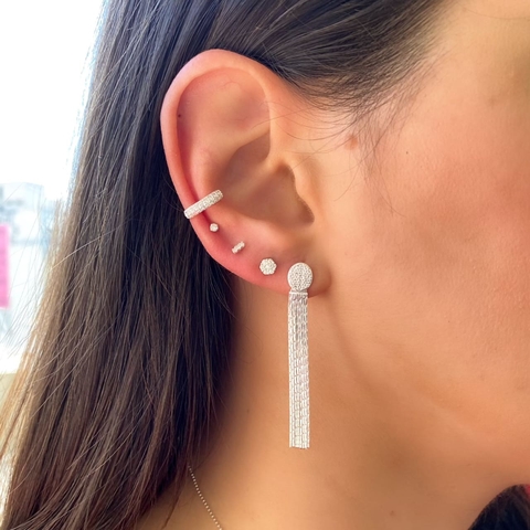 Piercing Fake Duas Fileiras de Zircônia