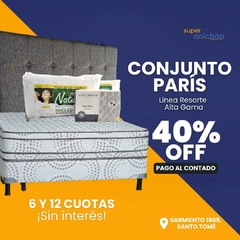 Colchón y Sommier Tista París Resorte - 2 Plazas 140x190