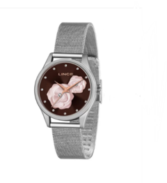 Relógio Feminino Lince Pulseira Mesh Prata
