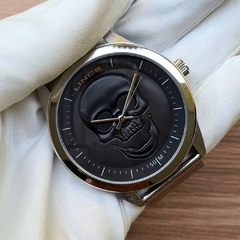 Relógio Lince Masculino Prata Caveira - comprar online