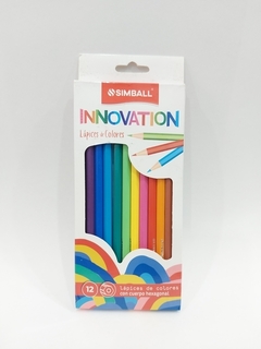 12 LAPICES DE COLORES CON CUERPO HEXAGONAL SIMBALL