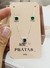 CONJUNTO QUADRADO VERDE CRAVEJADO NA PRATA 925. - comprar online