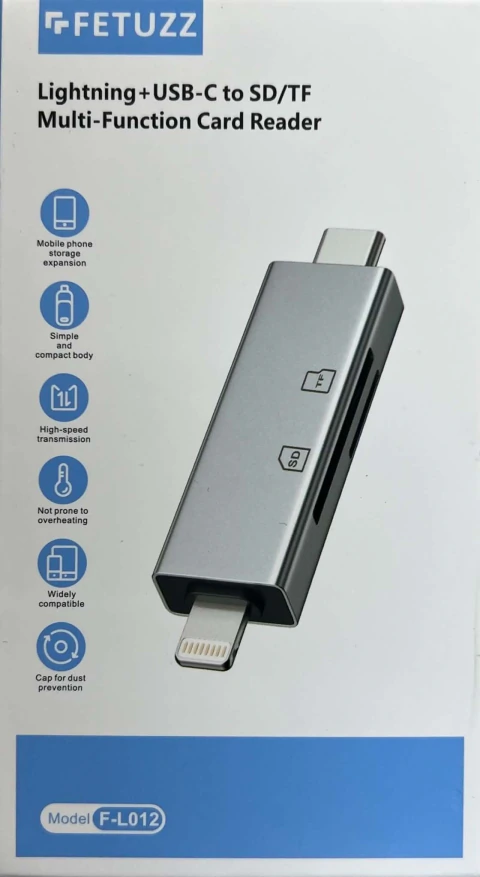 Lector De Tarjetas De Memoria Sd/tf Ligthning+usb C F-l012