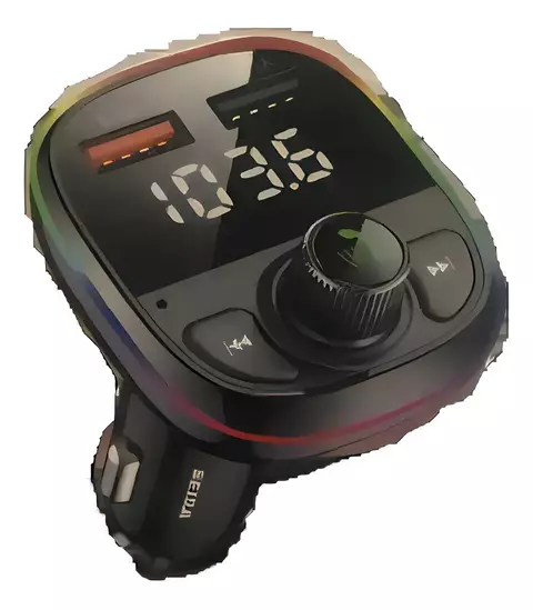 Transmisor Bluetooth Auto 5.0 Rgb Usb Fm Llamadas Tfcard Mp3