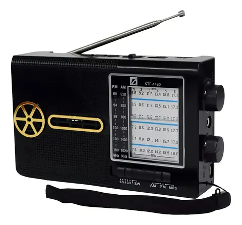 Radio Retro Bluetooth Con Panel Solar Y Linterna Ktf-1480