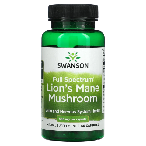 Cogumelo Juba De Leão 500mg Swanson Lions Mane 60 Caps