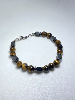 Pulseira Force Origem - Olhos de Tigre e Hematitas 8mm - comprar online