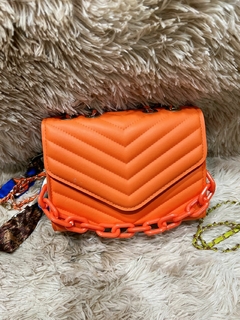 Bolsa Feminina Transversal Alça Corrente Com lenço[6015]