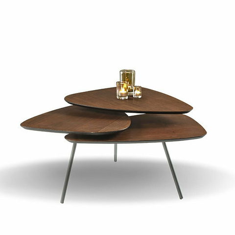 Mesa de Centro Orgânica Leaf em Madeira e Aço - comprar online