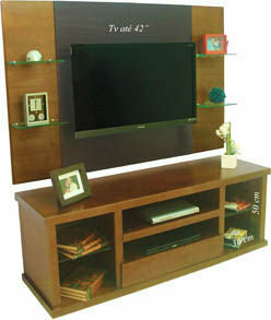 Rack com Painel Barcelona 1.70m - Madeira