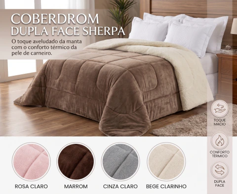 Coberdrom Sherpa Solteiro e Casal/Queen – Quente e Aconchegante