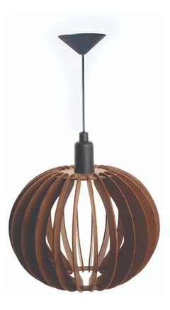Luminária Pendente Lustre Madeira Redondo - Bela Art Mdf