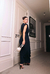 Vestido longo drapeado Thassia - Preto na internet