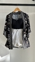 Kimono estampado viscose étnico preto - Manuella Dumas