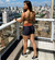 Conjunto short e top costas nuas empina bumbum preto com bronze na internet