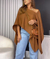 Bata capa com top marrom boho chic - comprar online