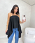 Bata capa com top preta boho chic na internet