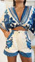 Conjunto cropped multiformas + short sarja jardim azul - comprar online