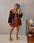 Vestido Yanna curto manga longa estampa outono floral - comprar online