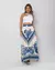Saia longa Jasmin estampa azul floral