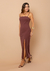 Vestido longo Mocha alcinha com fenda - marrom - Manuella Dumas