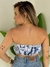 Top cropped estampa natureza azul - Manuella Dumas