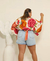 Cropped plus size estampa floresça - Manuella Dumas