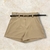 Short alfaiataria nude com cinto