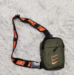 Shoulder bag verde e laranja