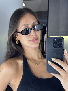 Óculos Oval Acetato Preto - comprar online