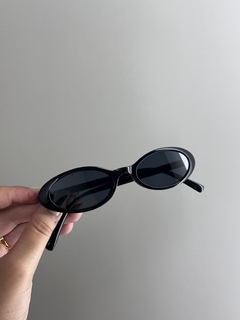 Óculos Oval Acetato Preto
