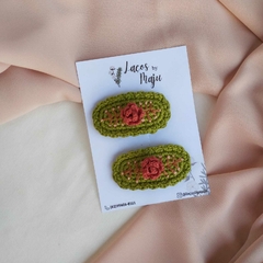 Duo presilha | Rosete em Crochê