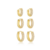 Brinco Trio de Argolas Cravejadas Banhado a Ouro 18k - comprar online