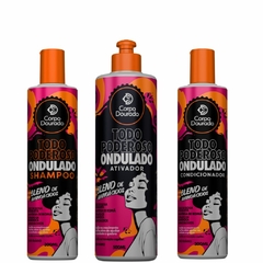 Kit Todo Poderoso Ondulado Corpo Dourado com shampoo, condicionador e ativador para cabelos ondulados