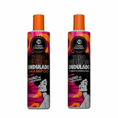 Kit Todo Poderoso Ondulado da Corpo Dourado, contendo shampoo e condicionador de 300ml cada, com embalagem colorida e design moderno.