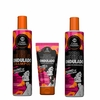 Kit Todo Poderoso Ondulado da Corpo Dourado, composto por shampoo, condicionador e produto multifuncional para cabelos ondulados.