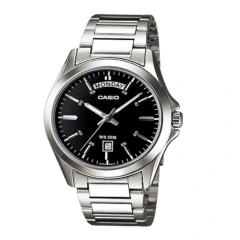 Reloj Casio MTP-1370D-1A1VDF Acerado Tablero Negro