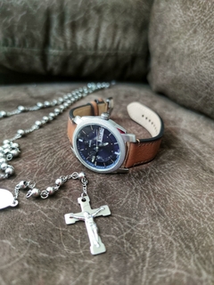 Reloj Fossil Machine Fs5920 Brown Leather Blue - Virtual Container