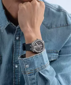 Reloj Guess Asset Gw0663g1 Goma Negra - Virtual Container
