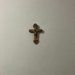 Imagem de Crucifixo de Jesus com Deus na Cruz em Gesso Pintada à mão com detalhe do pai e do filho - loja online