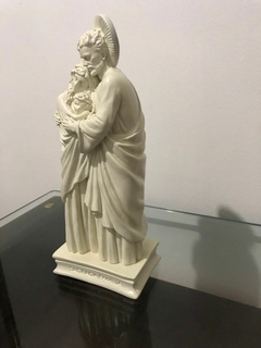 Imagem de Sagrada Família em Gesso Pintada à mão com Detalhe pintado em Branco - comprar online