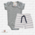 Conjunto Canelado Menino Cinza com Short Listrado