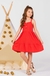 Vestido Infantil Menina Vermelho com Botões Zoe